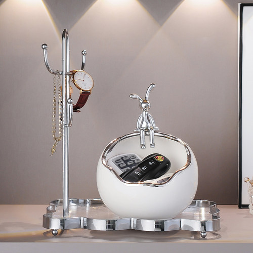 琴晨铁艺亚克力陶瓷钥匙收纳架