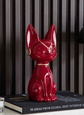 埃及猫招财猫中古风摆件客厅玄关家居桌面书房复古装饰品创意摆设