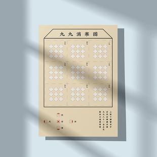 九九消寒图2025年冬至节气传统梅花数九消寒图儿童diy涂色九九消