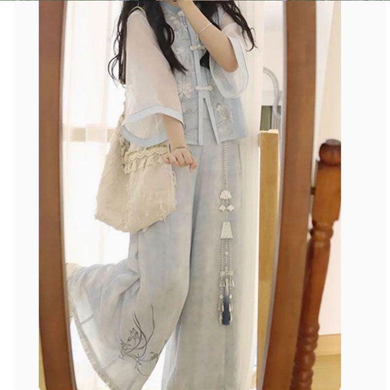 宋制禅意学生汉服套装少女年轻款