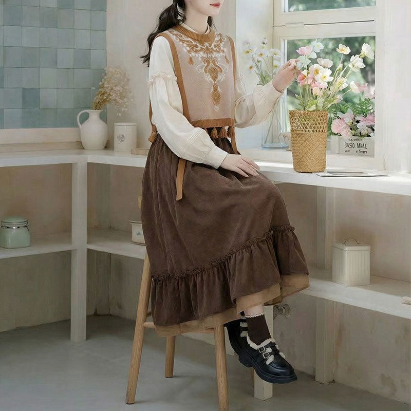 知心衣秋冬季款复古国风衬衫短款时尚百搭上衣马甲通勤半身裙套装,女装/女士精品,时尚套装,淘宝优惠券,粉丝福利购,淘宝优惠卷