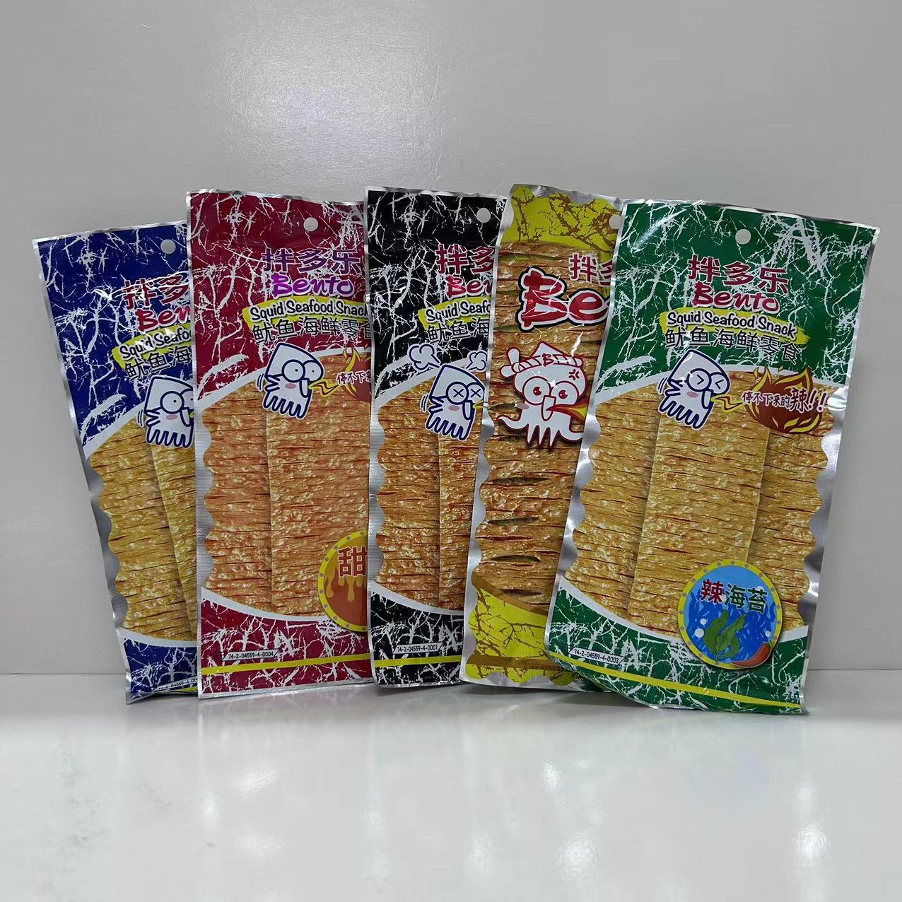 泰国进口零食bento拌多乐手撕鱿鱼片辣条香甜辣味鱿鱼丝