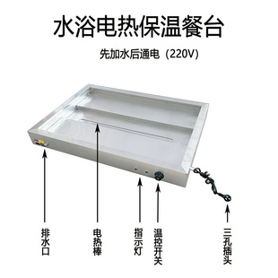 浅型快餐保温台商用加热台式 自助小碗蒸菜卤味不锈钢玻璃罩售卖炉