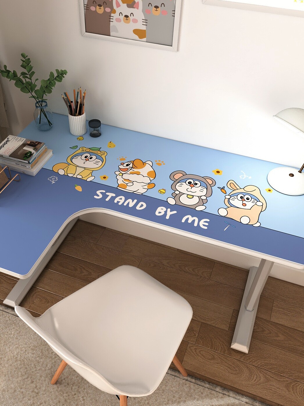 转角书桌桌垫拐角L型弧形工位学习 小学生课桌电脑写字台桌布定制