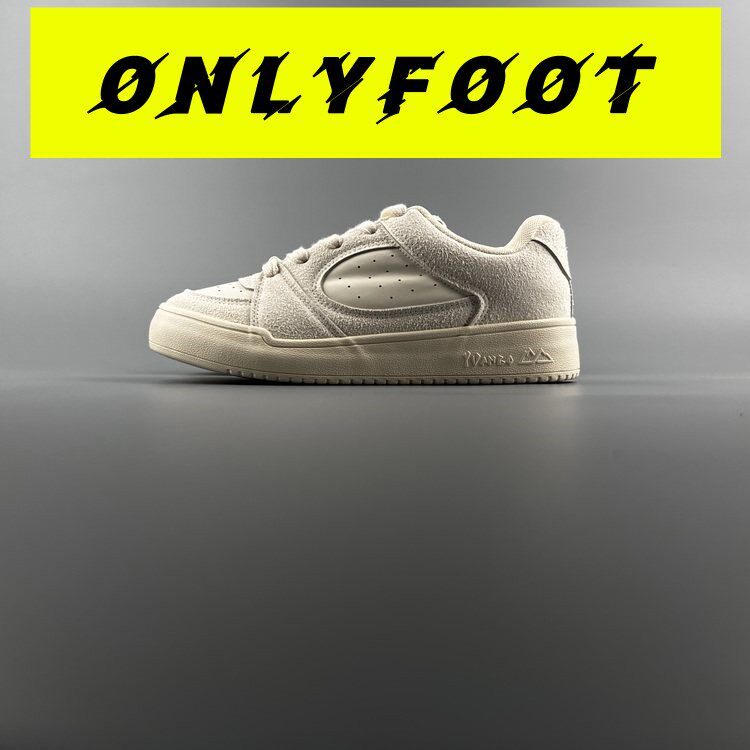 Onlyfoot稀缺捡漏 小众设计感面包鞋男款小白运动滑板鞋翻毛皮百