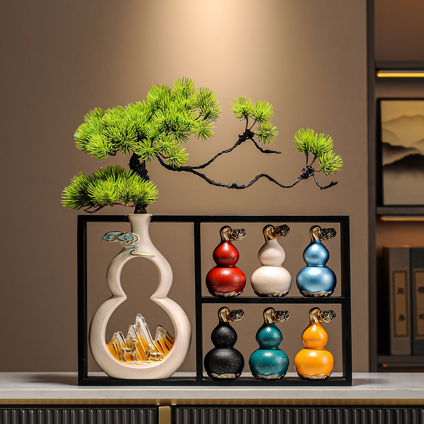 五福临门葫芦摆件酒柜招财客厅树脂玄关电视柜装饰乔迁新居礼物,家居饰品,装饰摆件,淘宝优惠券,粉丝福利购,淘宝优惠卷