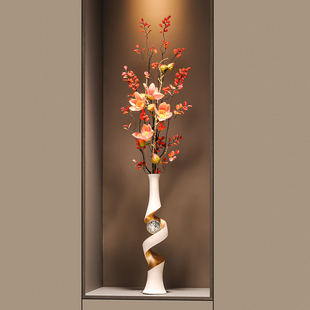 简约现代玄关入户细长竖高花瓶摆件客厅电视柜壁龛乔迁开业礼物