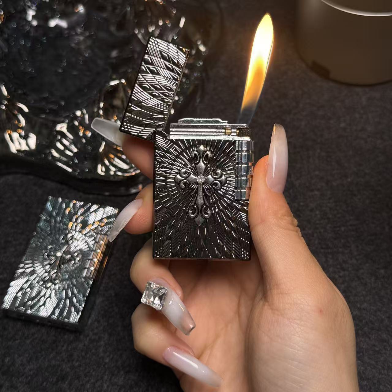 高档手作原创个性侧滑朗声打火机