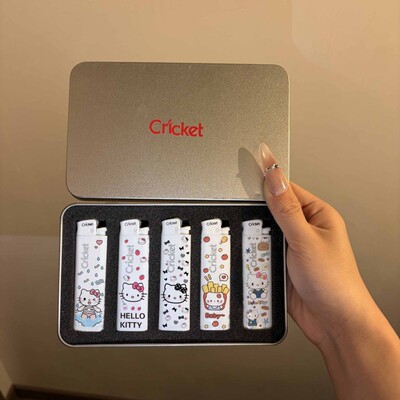 草蜢cricket白色可爱hellokitty猫打火机一次性创意卡通送闺蜜潮