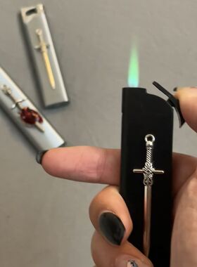 绿色火焰防风充气打火机创意个性手工金属防爆直冲送男友女生礼物