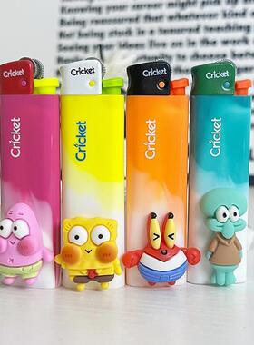 高颜值卡通打火机diy可爱草蜢cricket派大星海绵宝宝送男友女生潮