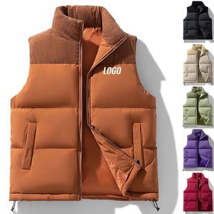 秋冬季工作服羽绒棉马甲定制印logo字男女工衣志愿者活动背心订做