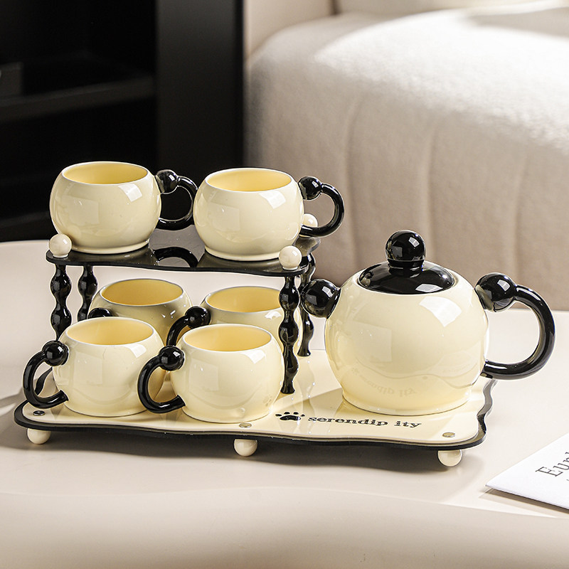 水杯家用套装客厅待客陶瓷泡茶具喝水杯子杯具冷水壶套装乔迁礼物,餐饮具,水具套装,淘宝优惠券,粉丝福利购,淘宝优惠卷