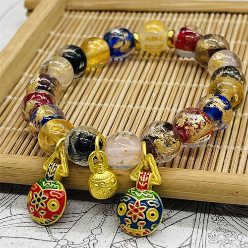 保真西藏扎基同款香灰琉璃手串