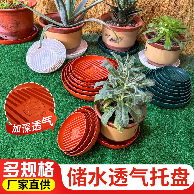 满园红招财加厚透气花盆托盘直销