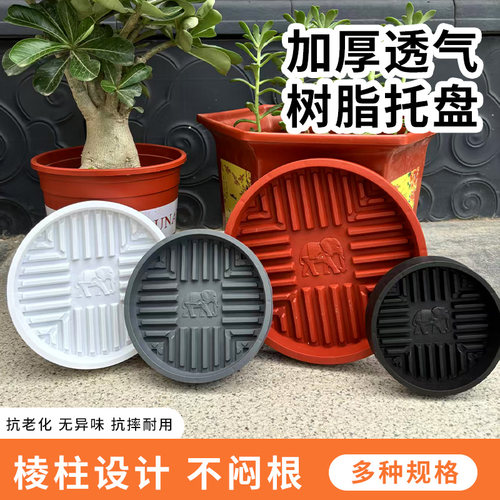 新款吉象如意托盘透气圆形沥水盘加厚款绿植多肉专用塑料托盘