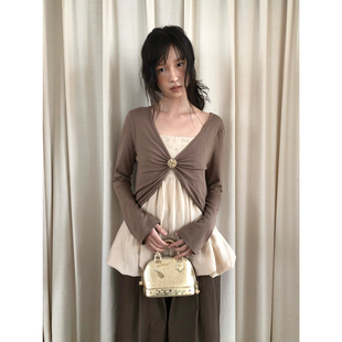 dorydory【3.6 20:00new 提前收藏加购】金属圆扣短款针织开衫