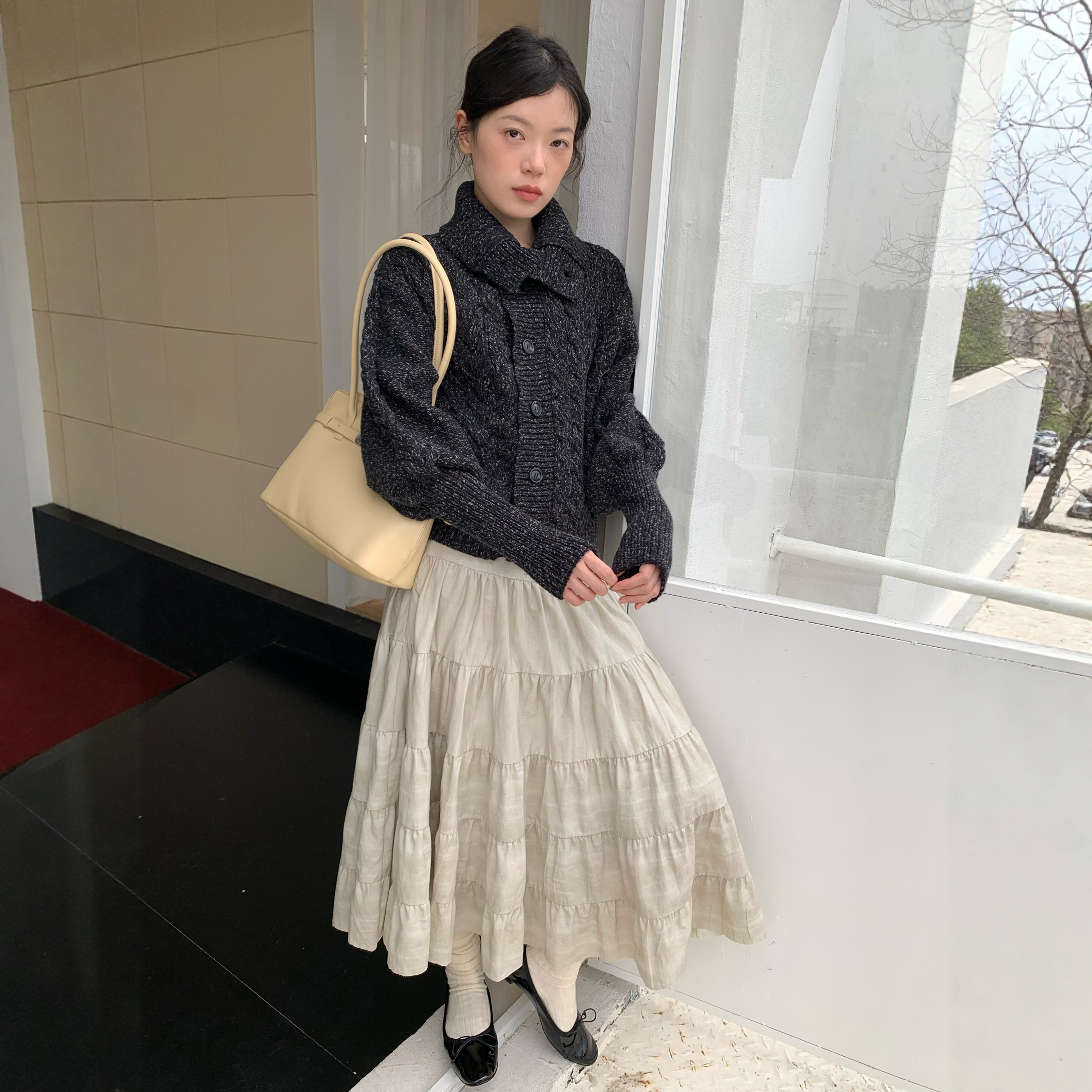 dorydory 复古大裙摆蛋糕裙女肌理感秋冬显瘦中长款 a 字半身裙,女装/女士精品,半身裙,淘宝优惠券,粉丝福利购,淘宝优惠卷