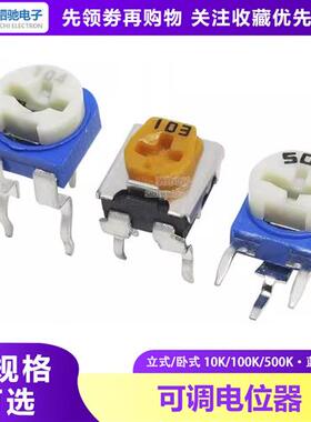 RM065/063卧式立式蓝白可调电阻WH06-2 100R-1M 1K2K5K10K20K100K