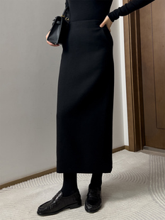 优雅西装 神品意大利IGEA羊毛长裙 半身长裙春秋 三季 期禾黑珍珠