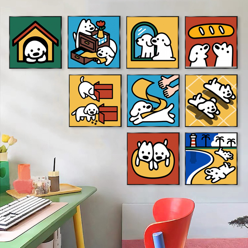 无甲醛pvc环保线条狗狗装饰画