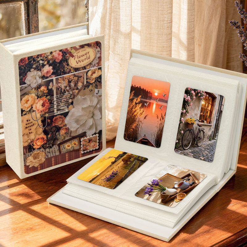 毛绒封面插画复古风相册送礼佳选拍立得卡片大容量照片卡册收纳情侣旅游纪念diy儿童成长记录家庭相册200卡位