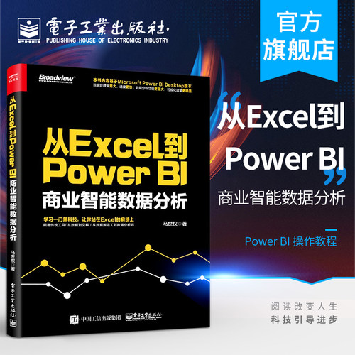 官方正版 包邮从Excel到Power BI 商业智能数据分析 PowerBI入门书籍 Power BI 操作教程 Power Query数据查询工具 excel数据分析