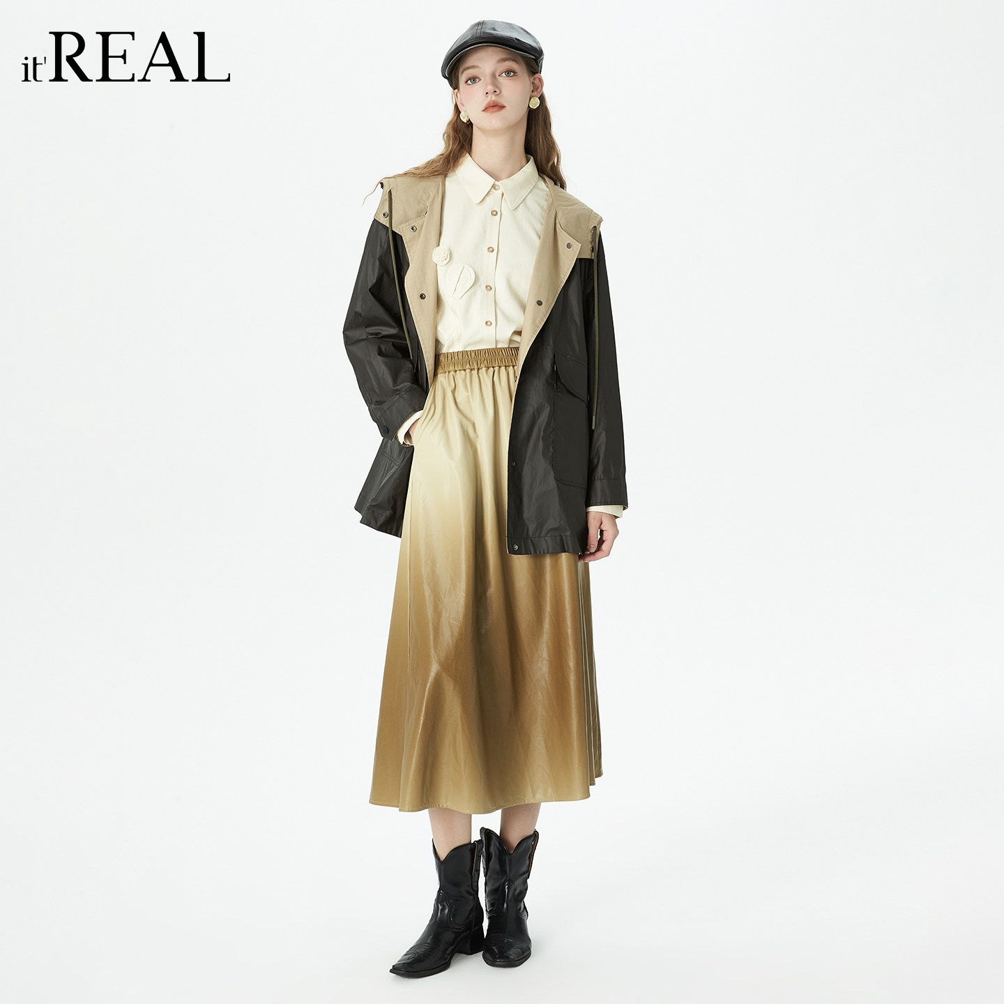 it'real瑞尔秋季新款英伦风短款莱赛尔长袖风衣外套女装,女装/女士精品,风衣,淘宝优惠券,粉丝福利购,淘宝优惠卷