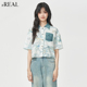 real新中式 国风印花短袖 衬衫 女春夏新款 设计感小众上衣女