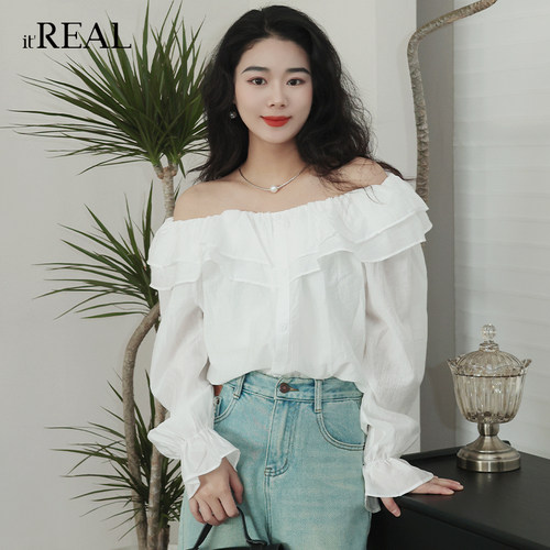 长袖衬衫it'real春夏法式