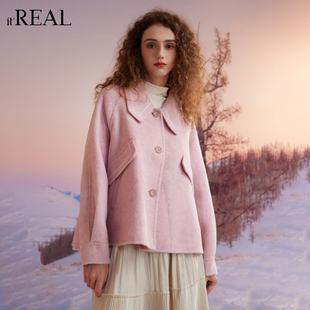 it'real瑞尔25年冬季新款时尚百搭减龄休闲气质短双面呢女