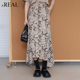 子不对称设计中长半身裙 复古风格 real瑞尔夏季 新款