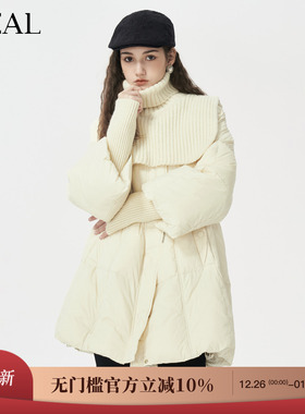 it'real瑞尔25年冬季新款两件式高领保暖羽绒服女