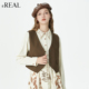 新款 real瑞尔秋季 英伦复古百搭解构通勤美拉德马甲