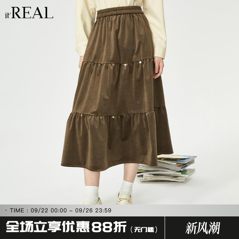 itreal法式复古半身裙