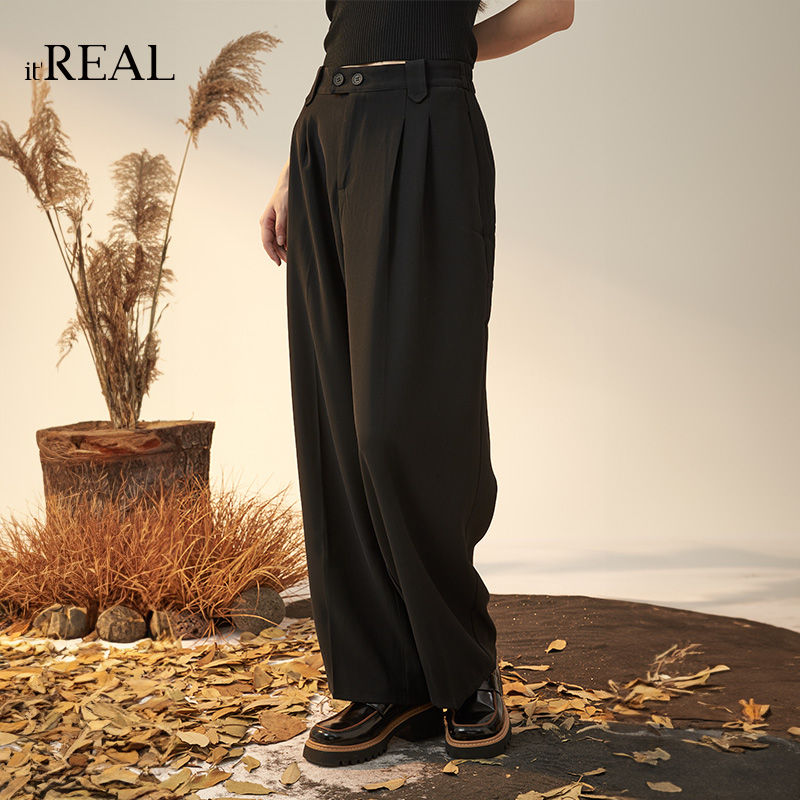 秋季it'real百搭休闲阔腿裤