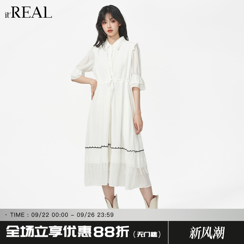 瑞尔法式复古气质连衣裙