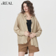 新款 宽松纹理感衬上衣女 衬衫 女春季 real瑞尔法式 复古长袖