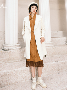 itreal瑞尔女装秋冬女士中长款连衣裙休闲显瘦设计感裙子