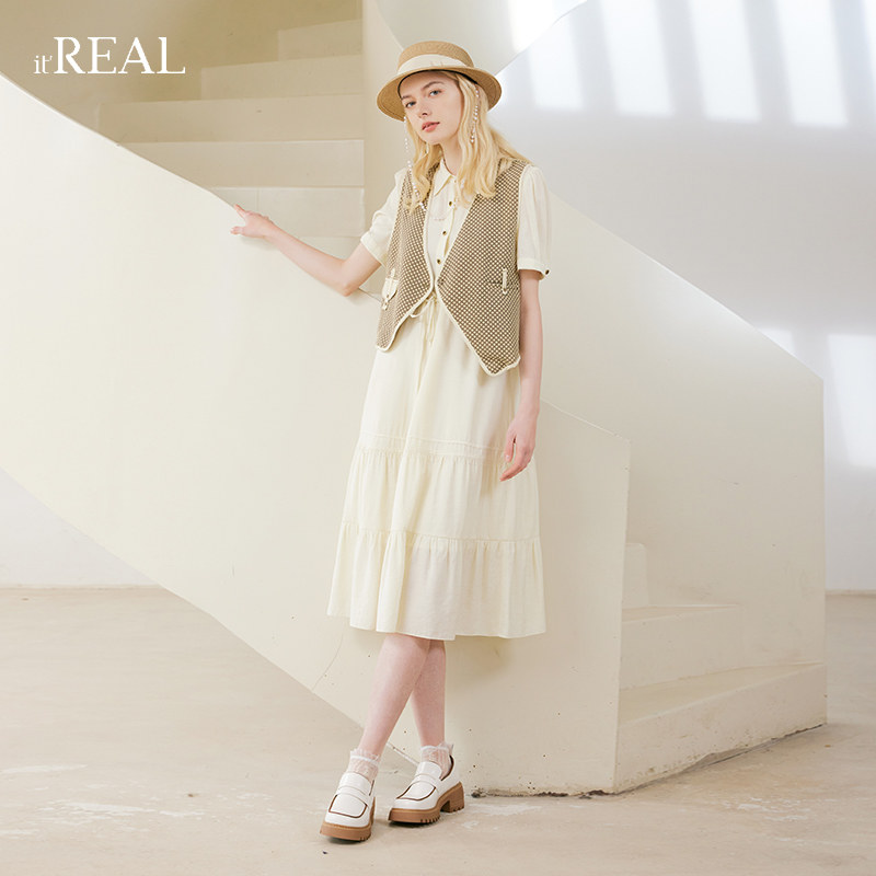 itREAL瑞尔2023年夏季新款优雅宽松气质显瘦设计师款马夹