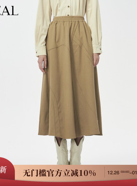 it'real瑞尔25年冬季新款简约时尚休闲线条感半裙女