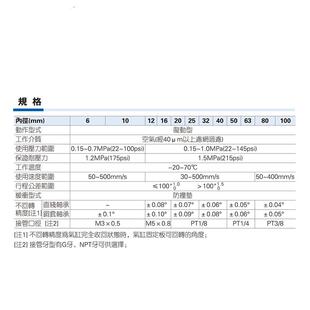 100薄型带导杆三杆气缸 亚德客型气缸TCM32X10