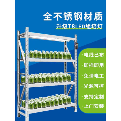 植物光照培养架实验室组培架组培瓶蔬菜架子带组培灯即插即用套|