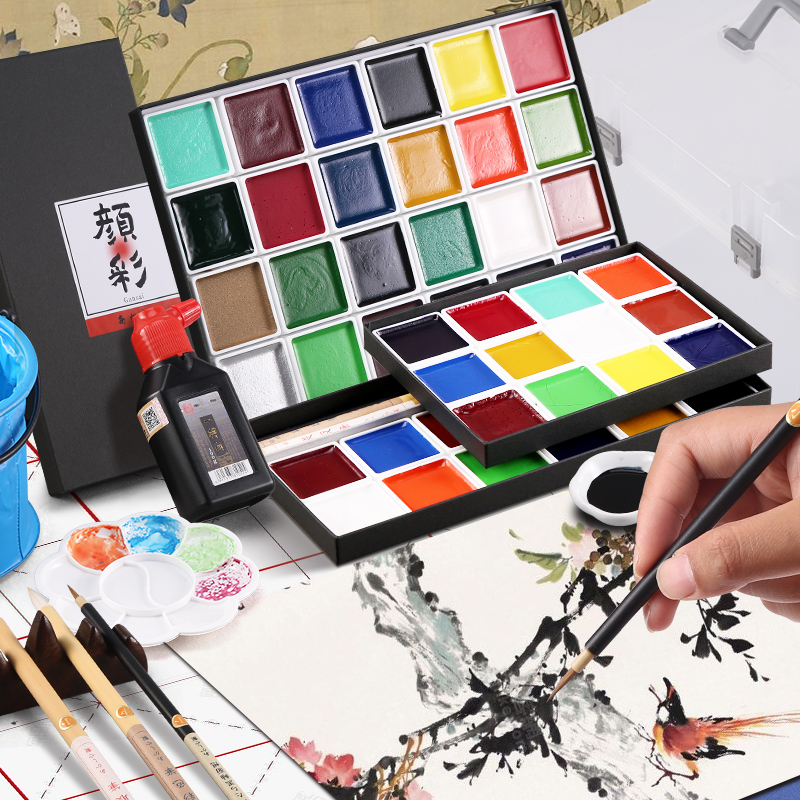明石屋颜彩中国画颜料工具