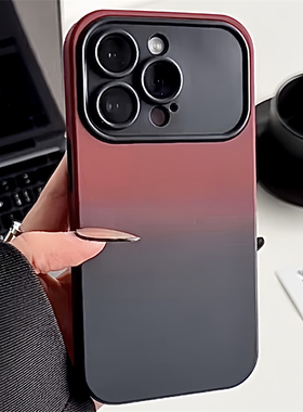 大视窗渐变撞色适用iphone14pro苹果15手机壳16简约12p高级感13promax全包i15Pro防摔液态11亲肤保护套男女款