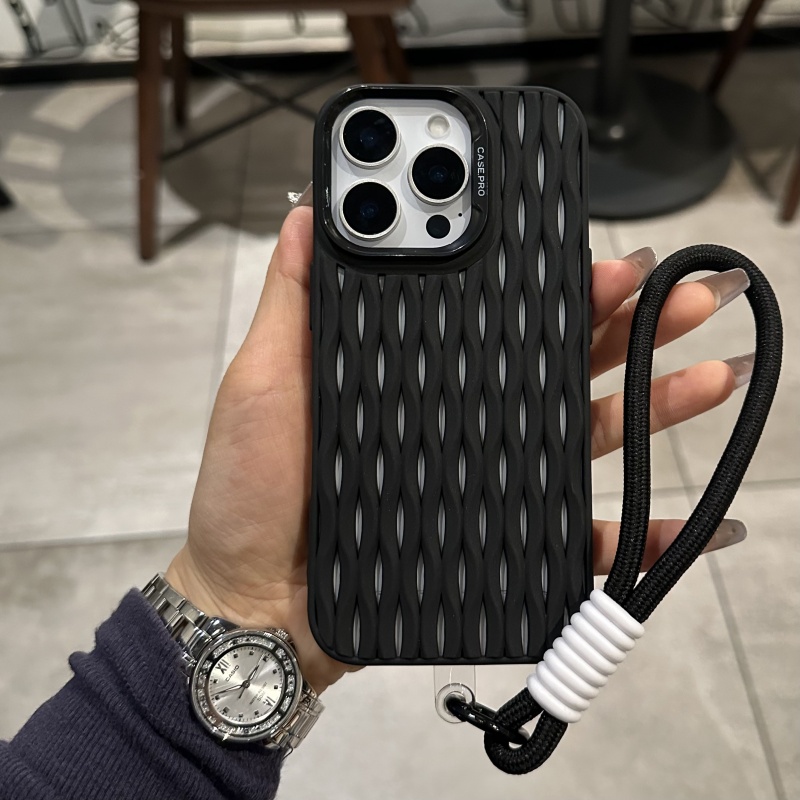 HONANGHUY网孔散热简约适用于iPhone16Pro max手机壳苹果15Pro新款14高级感13Pro全包12防摔11软胶套plus男女