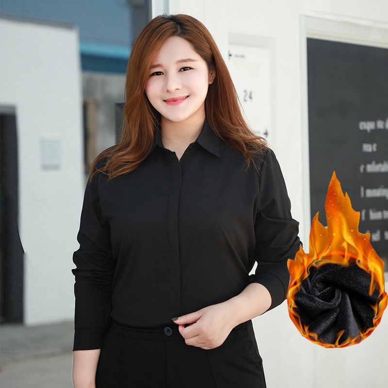 微胖V领职业白衬衫女春秋200斤胖mm大码ol工作服正工装衬衣打底