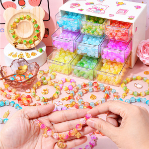 串珠手工diy材料散珠子手链饰品配件项链盘珠手串女孩子生日礼物
