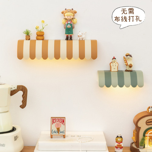 可爱艺术长条感应壁灯墙上盲盒架