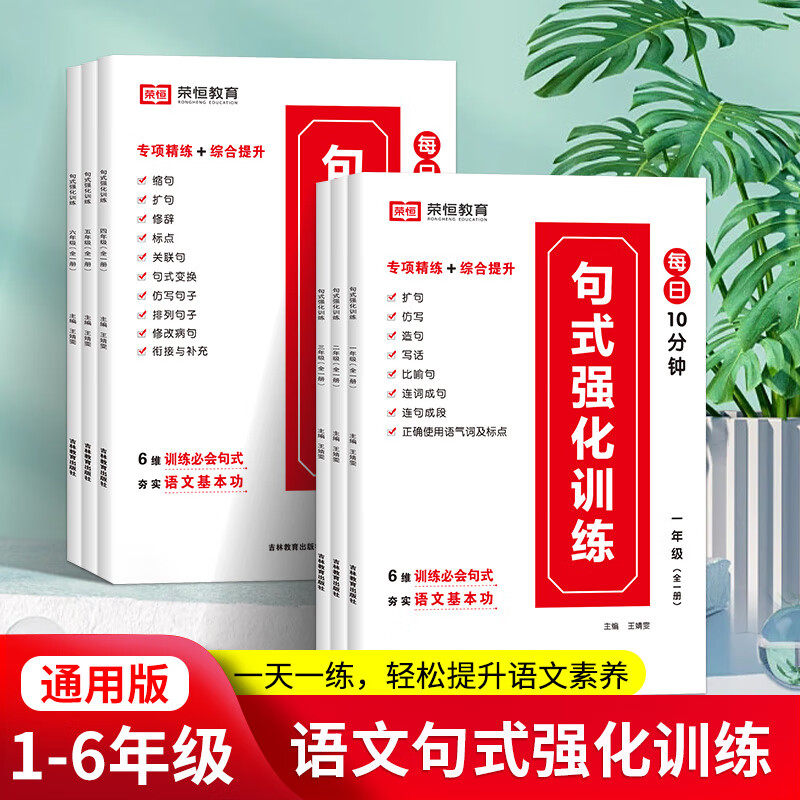 【官方正版 荣恒】句式强化训练 一二三四五六年级 字词成语训练大全 语文修辞手法 艾宾浩斯打卡计划 优美句子积累大全属于什么档次？